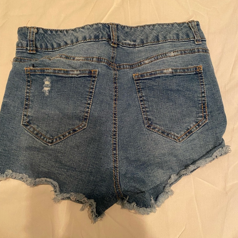Boom Boom Jeans Blue Jean Shorts High-Waisted Frayed